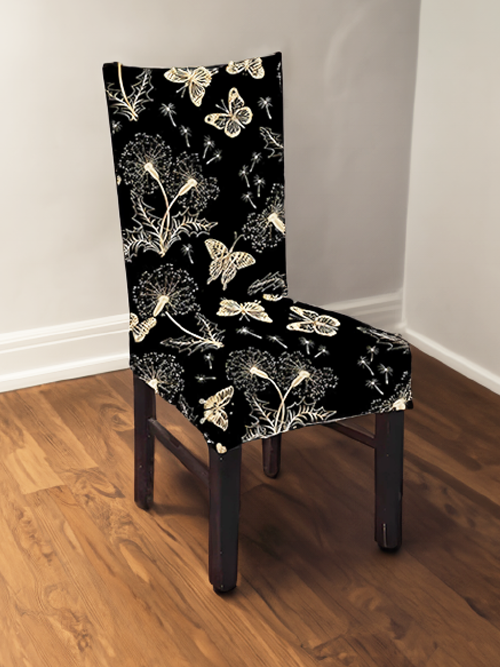 Black Butterfly Elastic Chair Covers