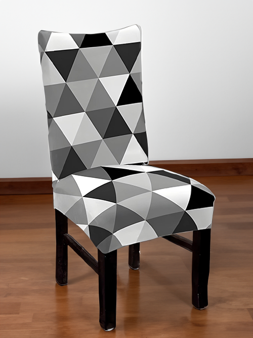 Black White Triangle  Elastic Chair Covers