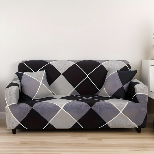 Checkerplaid Blue Sofa Slipcovers